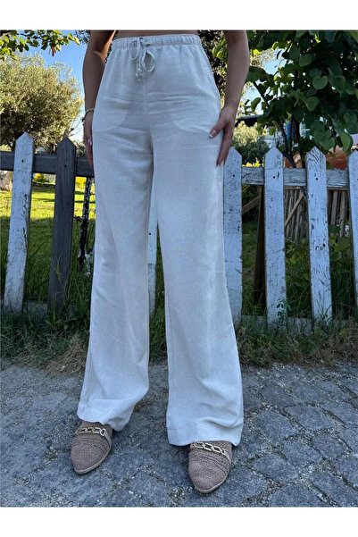 STİLVİA Stone Elastic Waist Palazzo Trousers