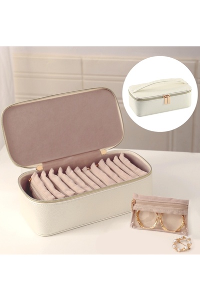 newnet Nwn-6 Jewelry & Gold Box - Jewelry Box Portable Jewelry Storage Box + 12 Pcs Pouch Gift