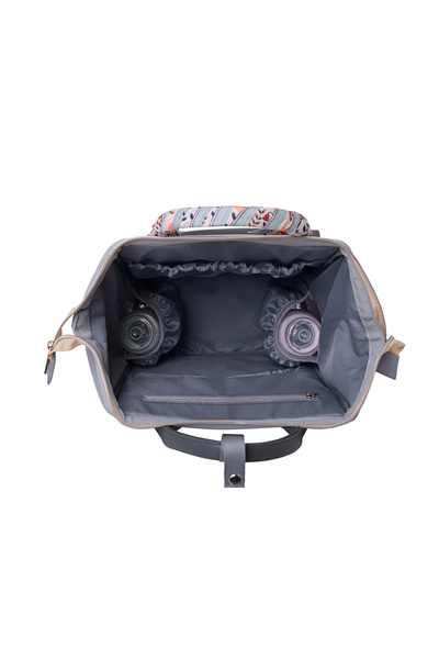 Kikka Boo KikkaBoo Myla Grey Multifunctional Backpack for Moms with Removable Badges and Colorful Accessories