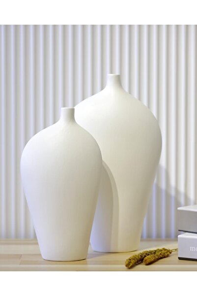 TROVE طقم مزهرية سيراميك غير متماثلة (أبيض)