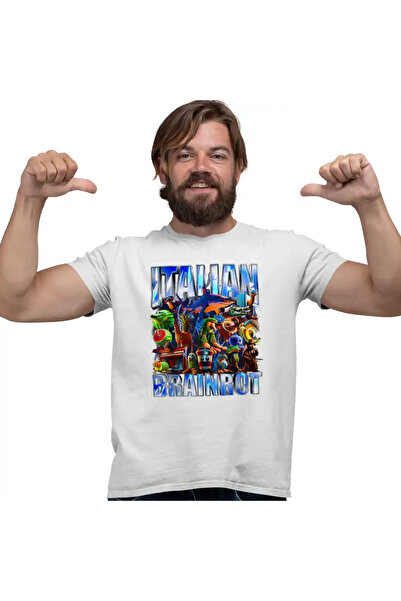 OEM Men's T-Shirt Brainrot Italian Retro Meme Shark