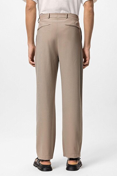 Antioch Koyu Bej Yüksek Bel Baggy Erkek Pantolon