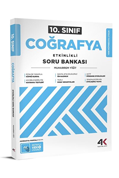 4k Yayınları 4K 2026 10. Sınıf Coğrafya Etkinlikli Soru Bankası