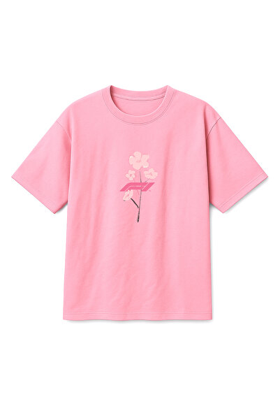Altair Tr Oversize Pink Unisex F1 Flower Printed T-Shirt T-Shirt