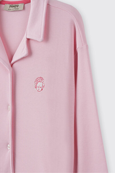 Panço Kız Çocuk Bol Paça Pembe Pijama Takımı