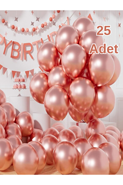 Baloncu Dükkanı Rose Gold Metalik Balonlar Parlak Parti Balonu Mezuniyet, Düğ...