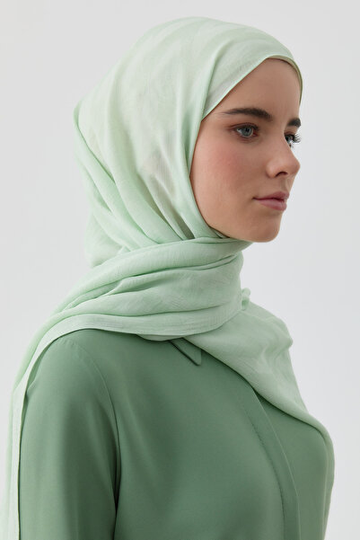 Tuğba Zikzak Desenli Jakar Şal - Mint