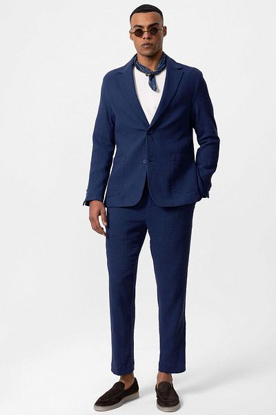 Antioch Navy Blue Unlined Men's Blazer Jacket with Pocket