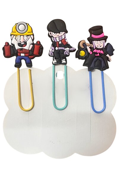 Buki'nin Atölyesi Set de 3 semne de carte / agrafe pentru hârtie Brawl Stars