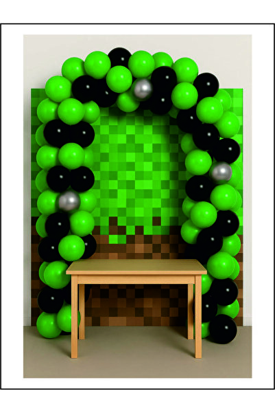 Masal Şekerleme Minecraft Balon Zincir - Doğum Günü Süsleme Seti