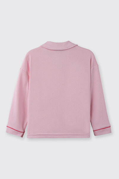 Panço Kız Çocuk Bol Paça Pembe Pijama Takımı