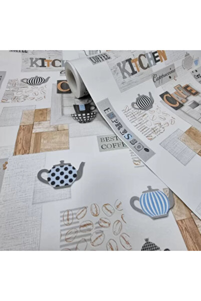 Slavyanski Oboi Super Washable Wallpaper, Vinyl, for Bathroom and Kitchen, 5791-01 Coffee Lunch