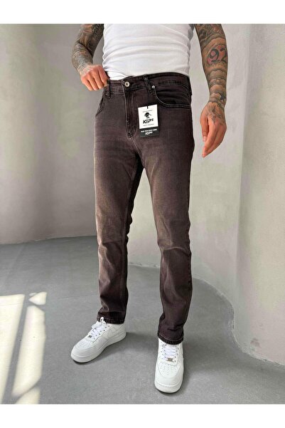 KağanKY Blugi lavabili maro material elastic Regular Fit