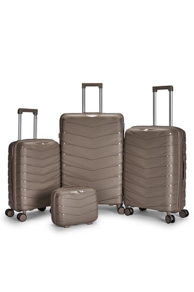 LİMRA 4-piece luggage set made of shatter-resistant polypropylene, 28-24-20-12 inches