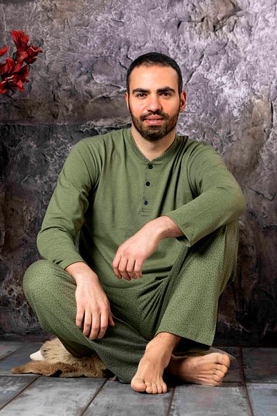 BRAXELL Nisanca cotton long sleeve men's pajama set