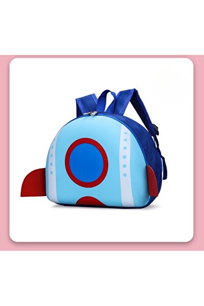 OEM Ghiozdan pentru grădiniță, model unic de navă spațială 3D, 27x24x10 cm, albastru