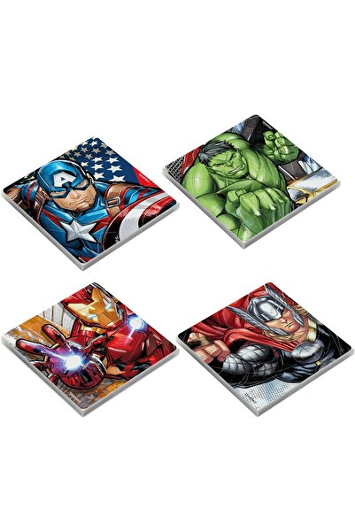 EGAN Marvel Coaster Set – Glazed Ceramic Drink Coasters Featuring Spider-Man & Avengers – Home D