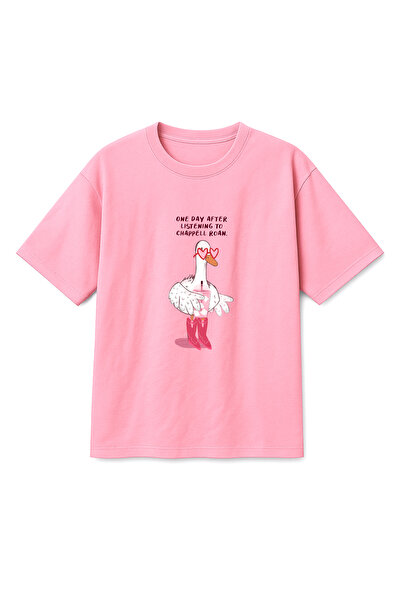 Altair Tr Oversize Pink Unisex Duck Printed T-Shirt T-Shirt