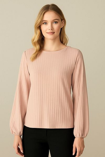 Kübra Tekstil Women's Powder Long Sleeve Comfortable Fit Blouse, Stylish Comfortable and Casual, Women's Blouse