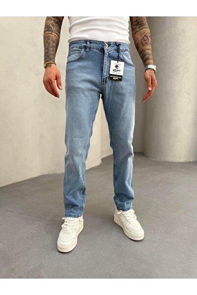KağanKY Açık Mavi Likralı Regular Fit Jean