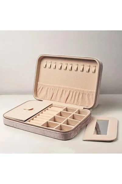newnet Velvet Jewelry Box - Large Capacity Custom Jewelry Box with Zipper for Earrings Necklaces