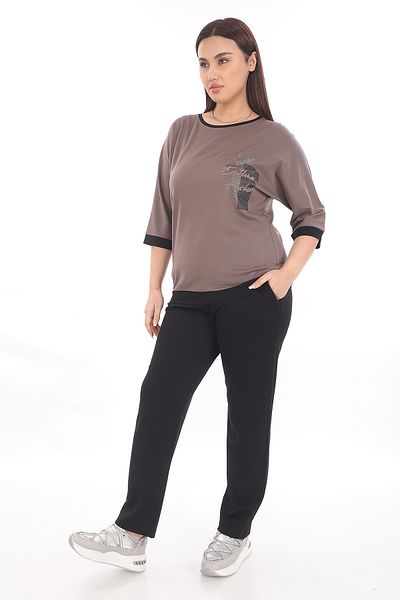EXİTLİNE Women's Seasonal Mink Color Special Stone Suit