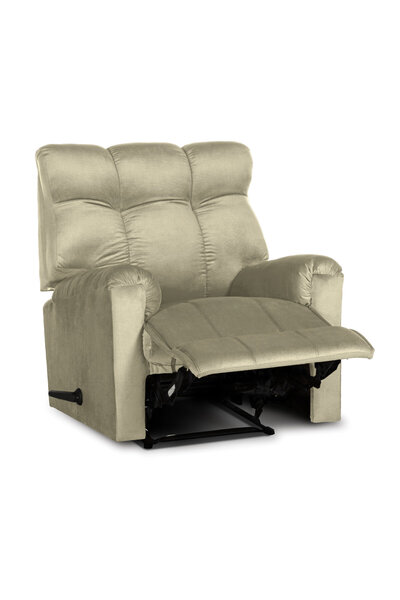 BACK COMFORT Prime Velvet Rocking Swivel Recliner,Adjustable Back& Footres