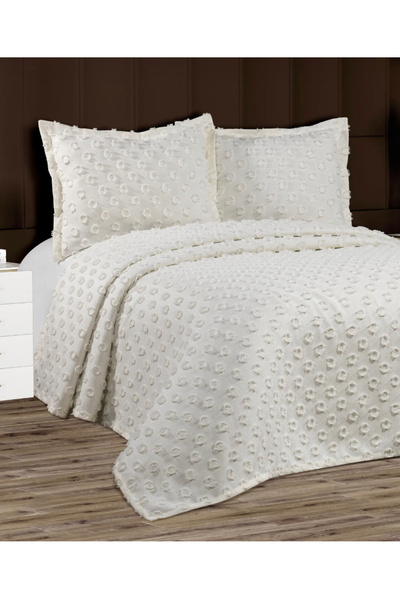 COTTON FİELD Hare Çift Kişilik Yatak Örtüsü Ekru