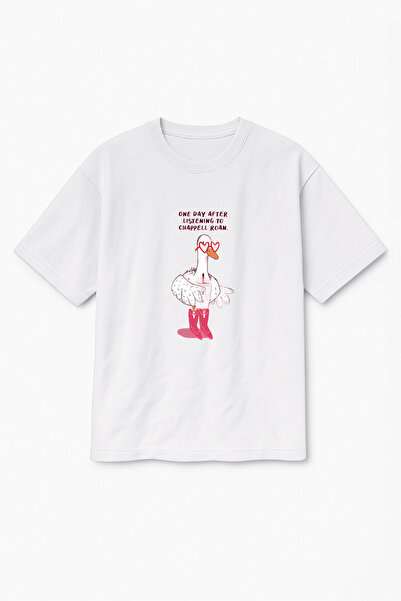 Altair Tr Oversize White Unisex Duck Printed T-Shirt T-Shirt