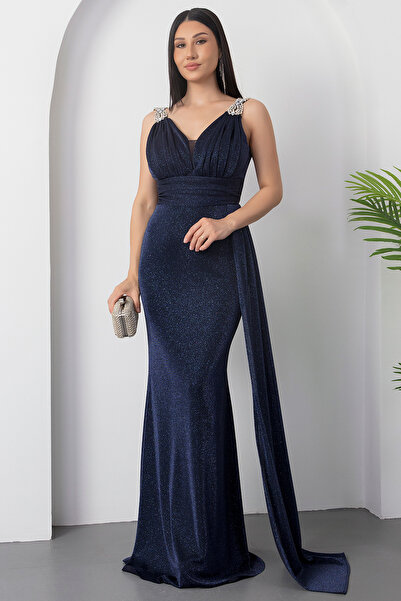 PULLIMM Вечірня сукня з плечовими вставками та блискітками 39844