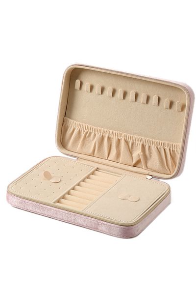 gaman Gmn-2 Luxury Velvet Jewellery Jewelry Box - Ring Earrings Gold Necklace Jewelry Organizer / with Mirror