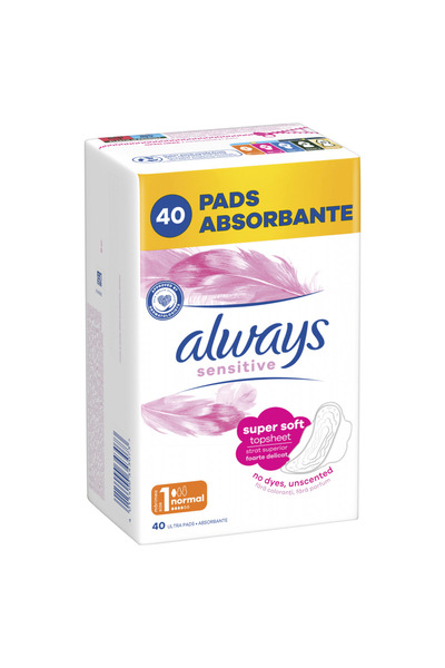 Always Absorbante Sensitive White Quattro Pack Size 1