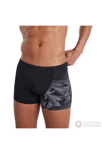 SPEEDO Boxers Hyper Boom Placement V-Cut Aquashort Black/Oxide Grey, size 30 (75 cm)