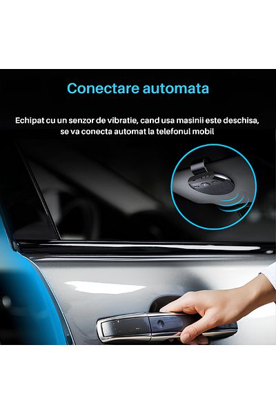 SpectrumPoint Car Kit Auto, Car Speaker, Bluetooth 5.0, hands-free for phone, mini radio, 500 hours standby, black