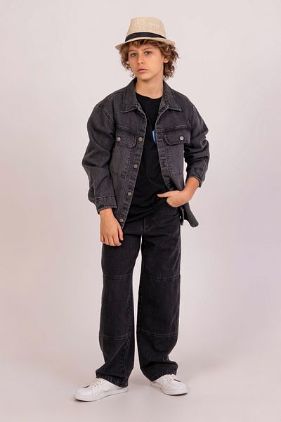 DMB BOYS & GIRLS Çaren Kids- Men's Denim Shirt / Jacket- Boy's Buttoned Denim Shirt Jacket