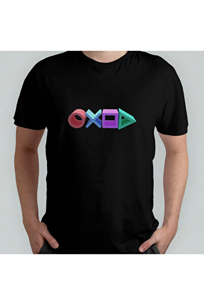 Pixxa Playstation Кнопки Unisex 100% бавовняна футболка з круглим вирізом Мод...