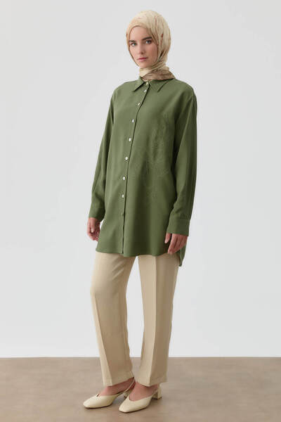 Tuğba Bol Paça Pensli Pantolon - Yeşil