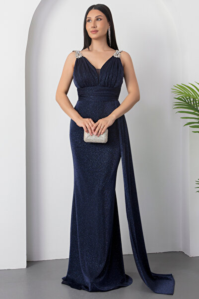 PULLIMM Вечірня сукня з плечовими вставками та блискітками 39844