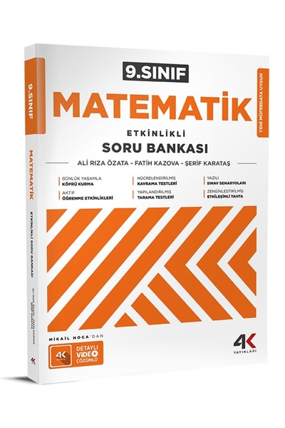 4k Yayınları 4K 2026 9. Sınıf Matematik Etkinlikli Soru Bankası