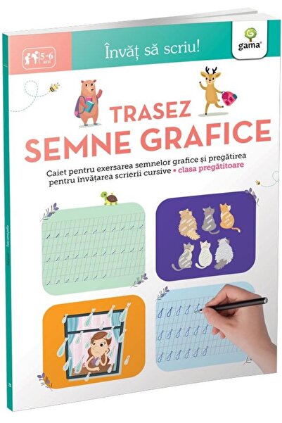Editura Gama Invat sa scriu! Trasez semne grafice 5-6 ani