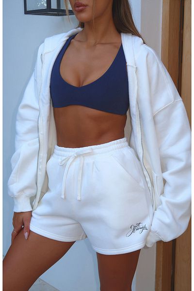 The Champ Clothing Women's Comfortable Pocket Shorts – Elastic Waist Just Enough Written Basic