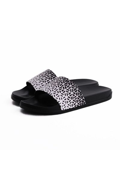Onda Dots Comfortable, Light Weight & Stylish Slide Slipper for Women - Black