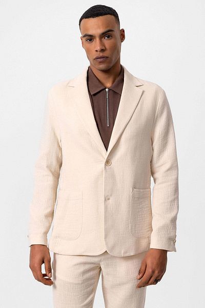 Antioch Ecru Unlined Men's Blazer Jacket with Pocket