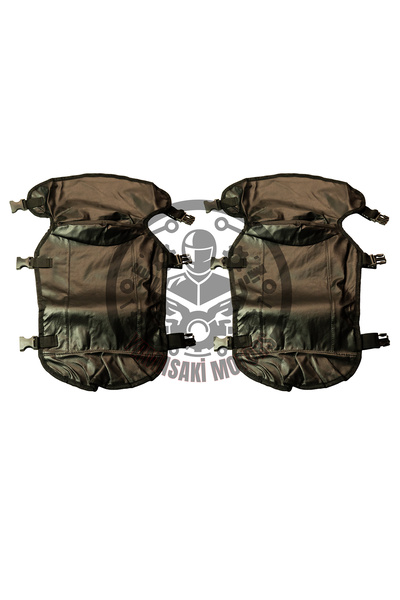 yamasaki غطاء ساق للدراجة النارية مصنوع من الجلد مزود بحزام فيلكرو قابل للتعد...