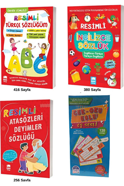 Ema Kitap RESİMLİ TÜRKÇE-İNGİLİZCE -ATASÖZLERİ VE DEYİMLER SÖZLÜŞÜ ve EŞ SESL...