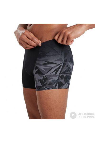 SPEEDO Boxers Hyper Boom Placement V-Cut Aquashort Black/Oxide Grey, size 30 (75 cm)