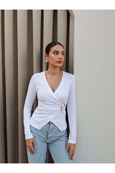 ESRAHELVACI Μπλούζα με διπλό μανίκι με αγκράφα