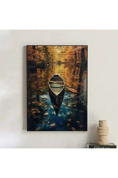 Home Box Cyprus Odean Boat Framed Picture - 50x70x2.5 cm