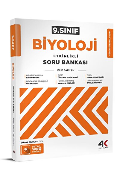 4k Yayınları 4K 2026 9. Sınıf Biyoloji Etkinlikli Soru Bankası