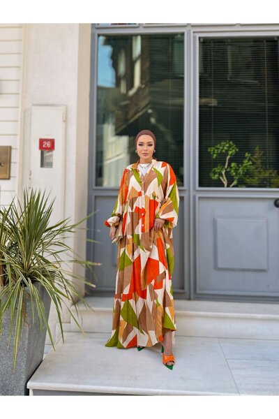 lurex moda Geometric Pattern Viscose Dress